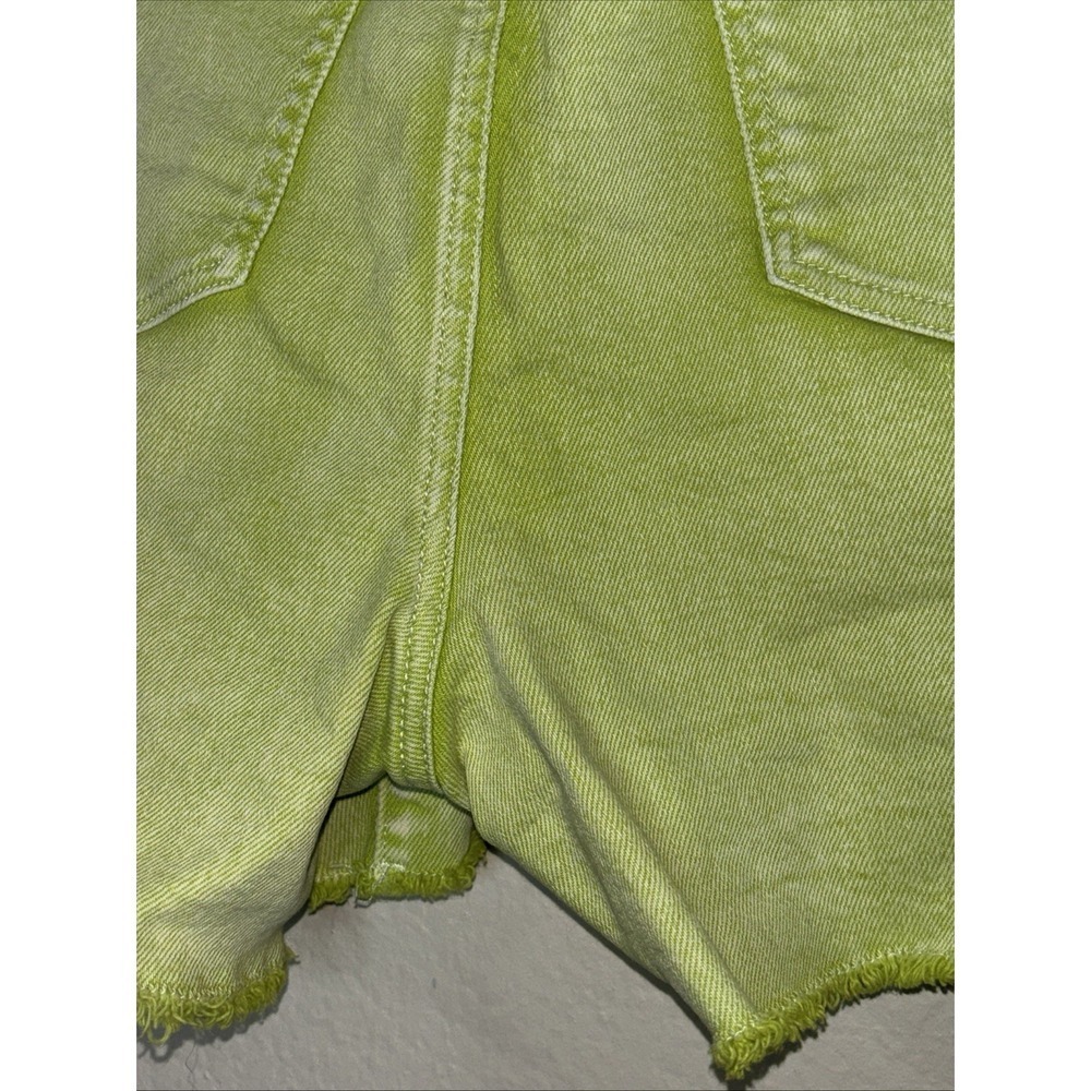 Est 1946 Denim Jean Shorts Women's size 12 Neon Green 4" Inch Inseam - Picture 3 of 3